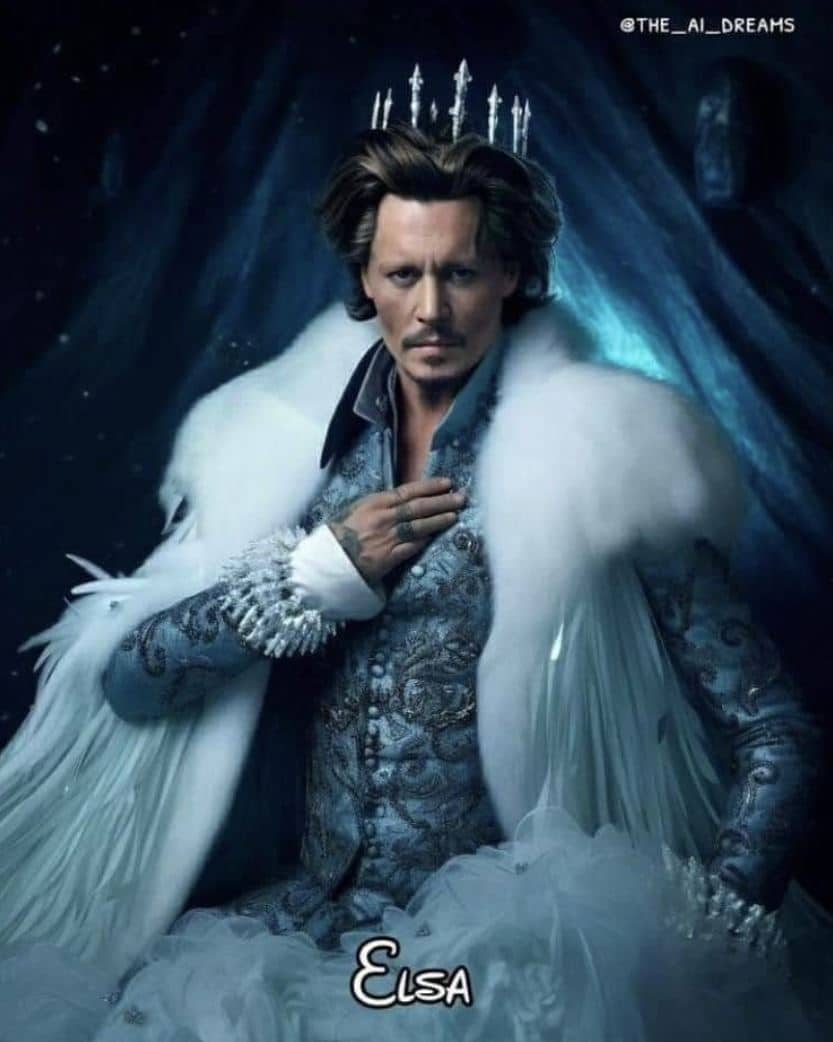 Someone Used AI to Turn Johnny Depp Into Disney Princesses, image size:833x1042