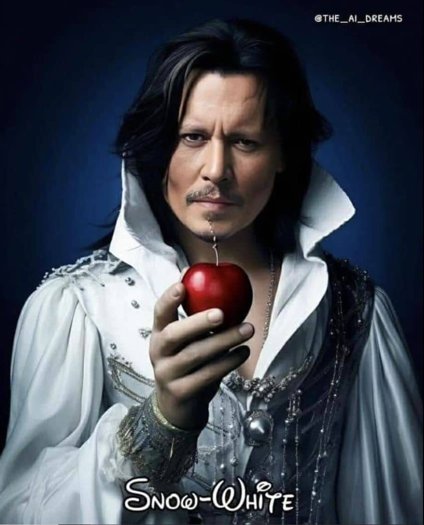 Someone Used AI to Turn Johnny Depp Into Disney Princesses, image size:850x1054