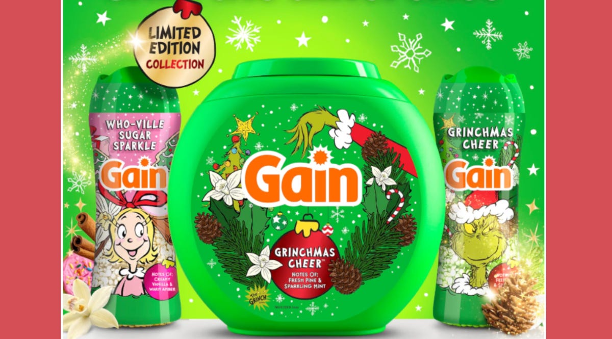 Gain Grinchmas Cheer and Who-Ville Sugar Sparkle Laundry Detergent Released for Holidays